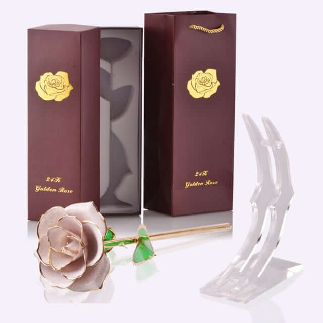 24k Gold Dipped Rose Flowers with Stand 🌹